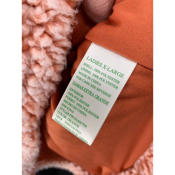 Green Tea Sherpa Vest Large Orange/ White - Picture 5 of 6
